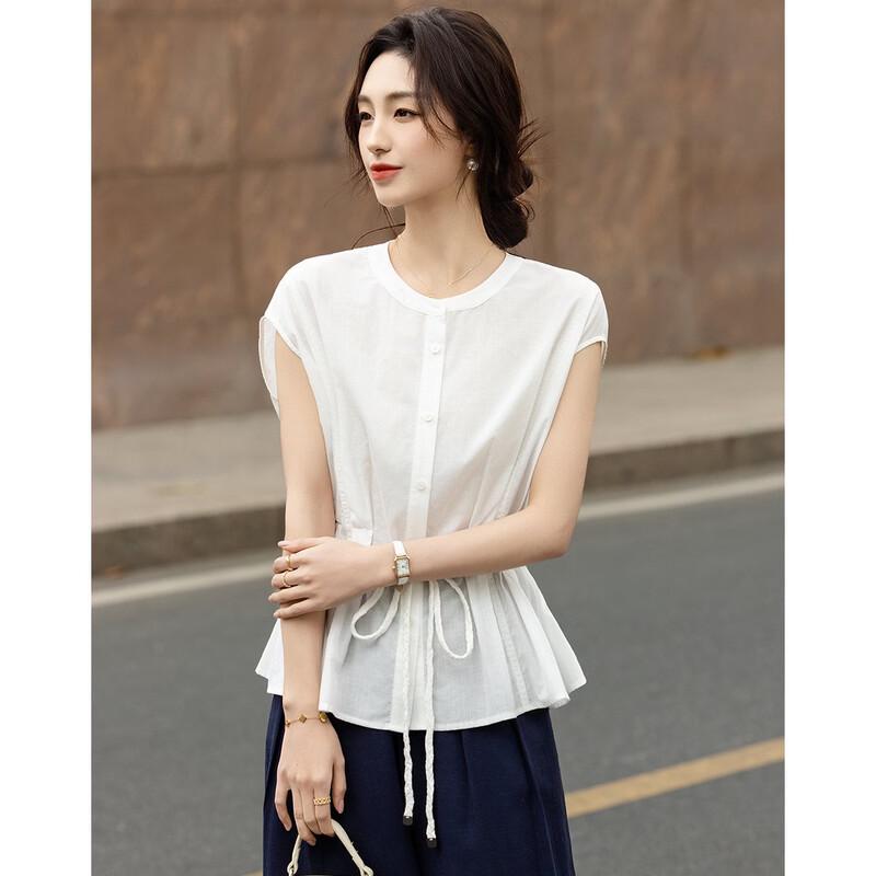 Camicia da donna Demana in misto lino ramia e lyocell con cintura