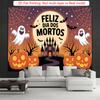 Party Backdrop Halloween Castle Flat Spooky Pumpkins Ghosts Bats Backgrounds Hanging Photo Booth Background Party Decor