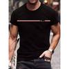Short-sleeved T-shirt Printing Process Can Be Worn Inside and Outside, Loose Stripes