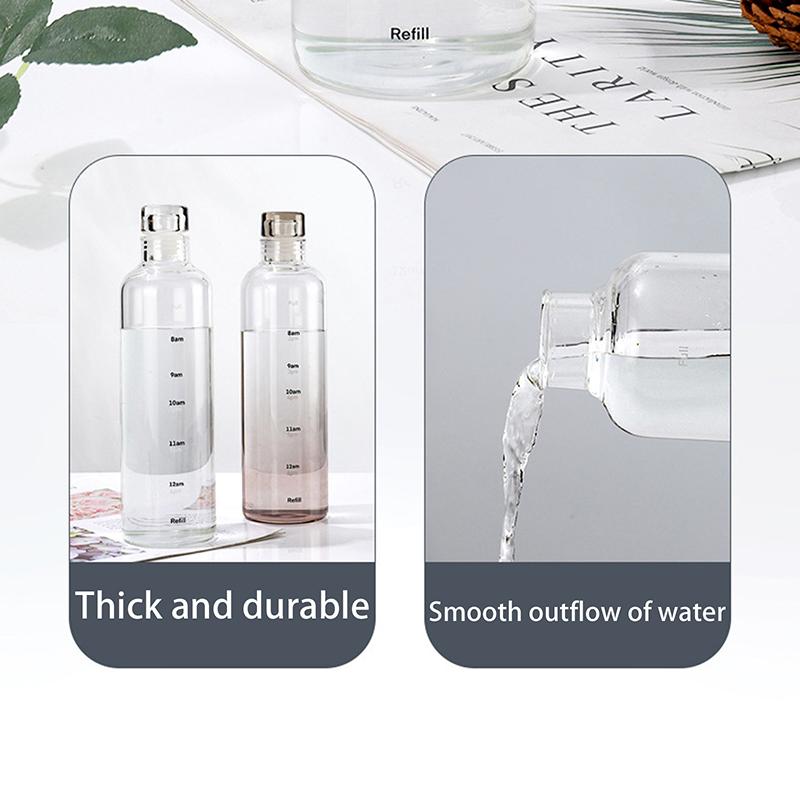 Newest Water Cup Sport Water Bottle With Time Scale Couple Plastic Portable Water Container Anti-Drop Outdoor Water Bottle