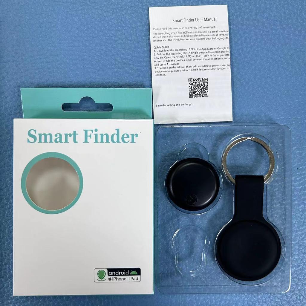 2-Pack Smart Tracker Tag for Apple Find My App, IP67 Waterproof, Replaceable Battery, for Keys, Luggage, Backpack + Holder