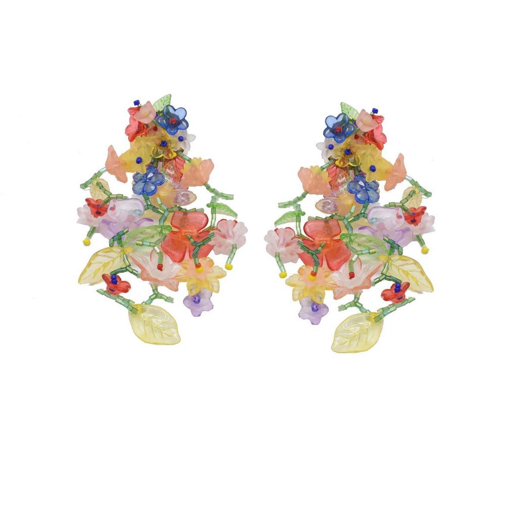 Kolczyki w stylu retro w stylu barokowym, kolczyki z frędzlami, ręcznie robione, tkane, długie kolczyki, kolczyki w stylu pałacowym, malarstwo olejne