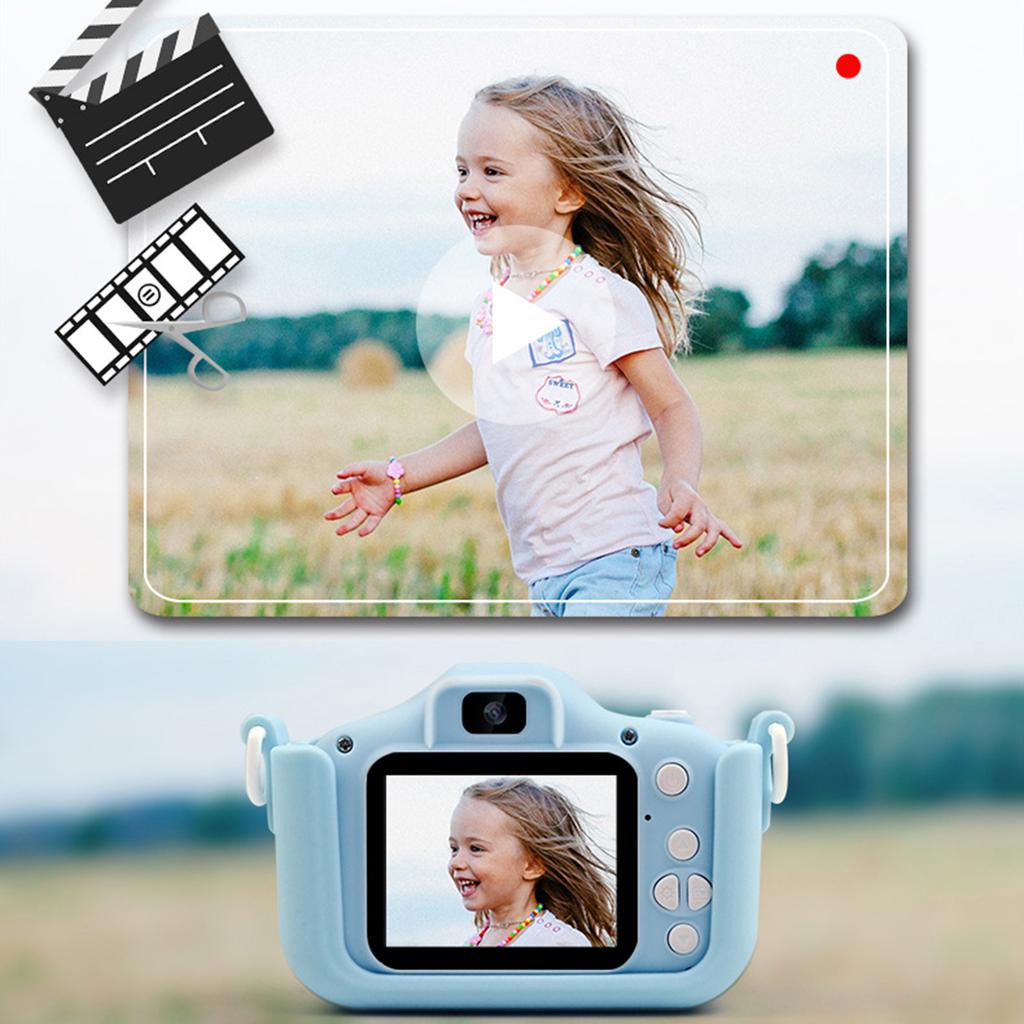 Mini Tragbare Kinderkamera mit Doppellinse für Foto- und Videoaufnahmen, Niedliches Katzen-Spielzeugdesign Digitale Videokamera