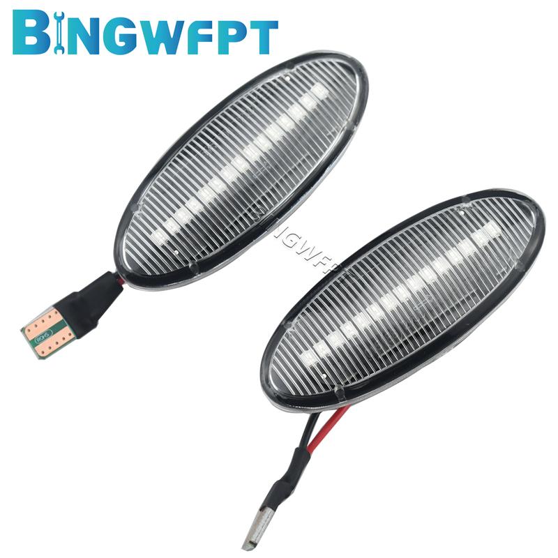 2PCS Dynamic LED Fender Side Marker Turn Signal Lights Amber For Nissan Qashqai Dualis Juke Micra March Micra Note X-Trail