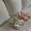 Beach Shoes 2026 New Flower Decoration Clip Toe High-heeled Sandals for Women's Summer Outdoor Wear Trend