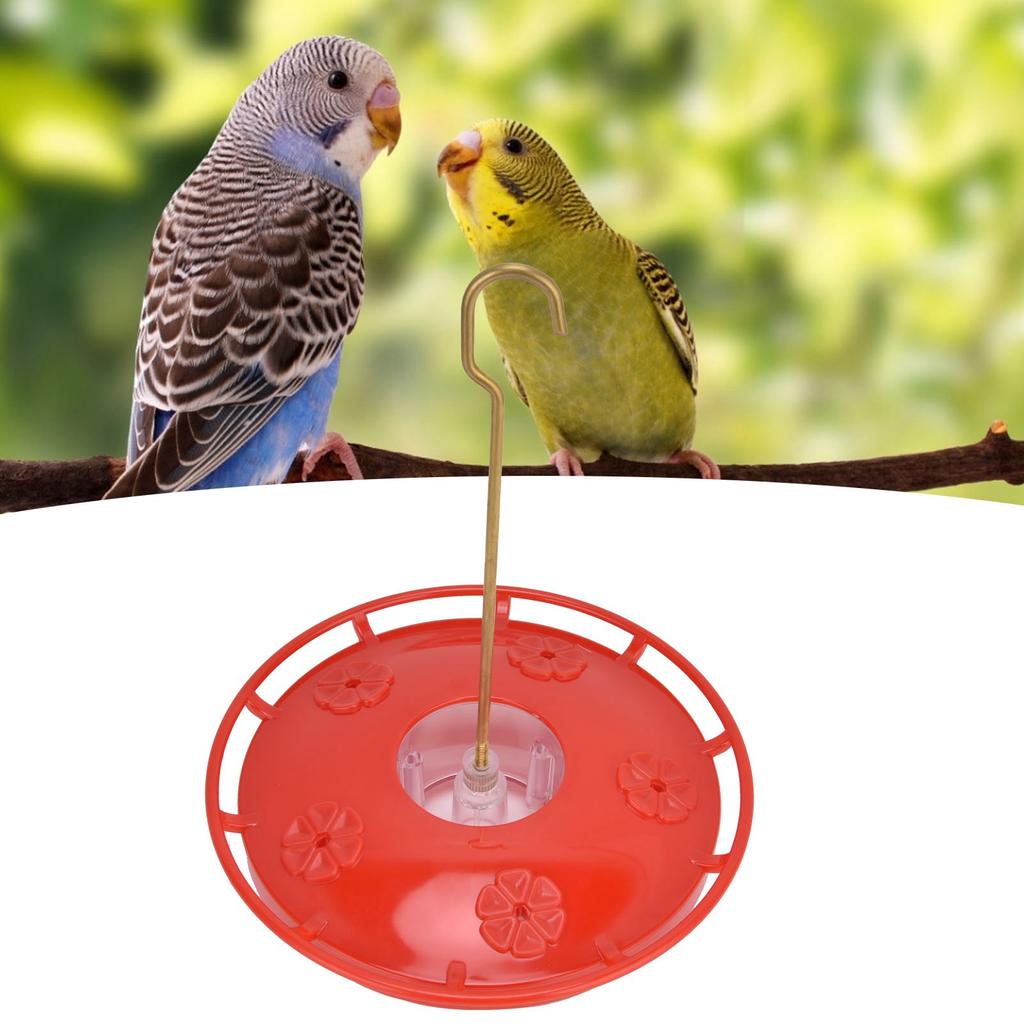CourtyardShaped Bird Feeder Transparent Hanging Bird Water Feeder for Garden Terrace(Red )