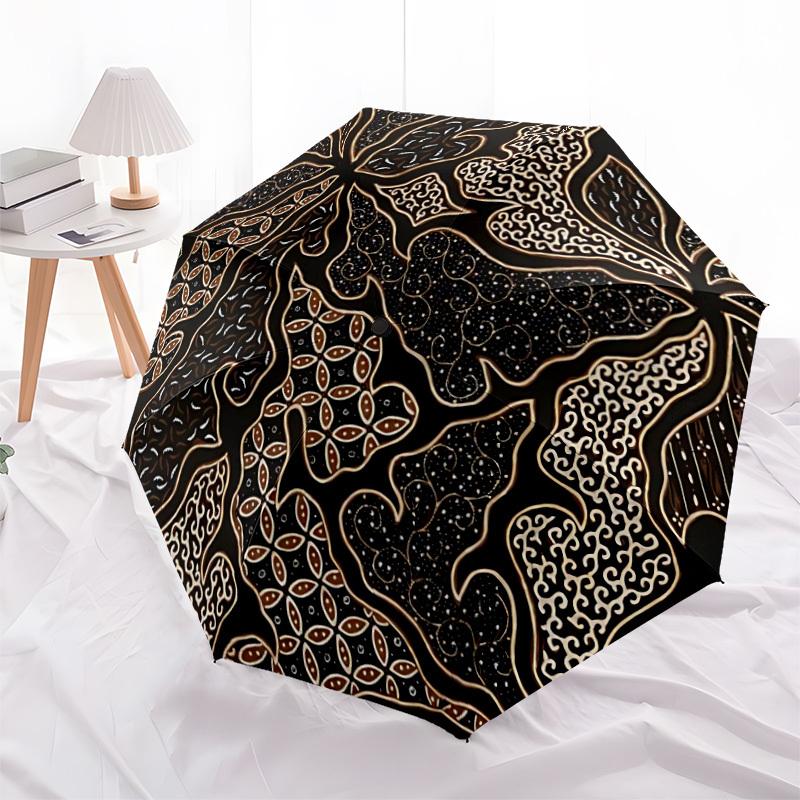 1pc Batik Pattern Automatic Open/Close Umbrella Compact Folding Umbrella, All-Season Portable Umbrella for Women/Men F1124350