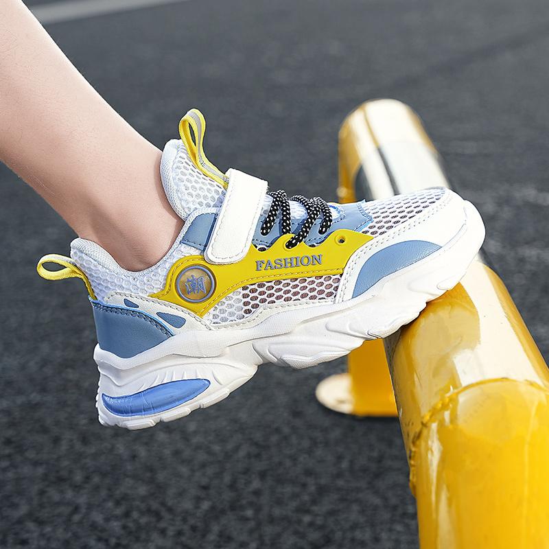 Sommer Jungen/Mädchen Hohl Mesh Fliegen Woven Velcro Ultraleicht Kinder Casual Sneakers
