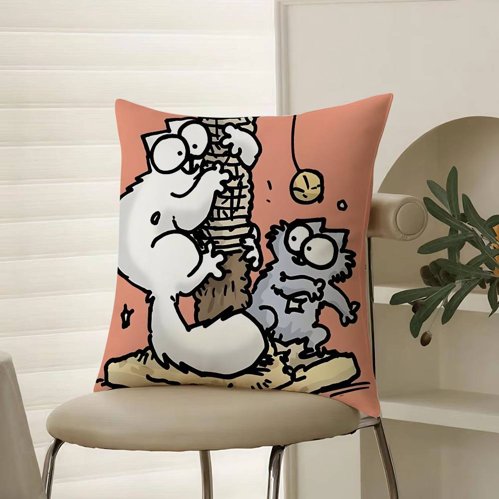 Einfacher Humorvoller Und Lustiger Stil Simons Katze Kissenbezug Komfort Sofa Bett Seidig elegant Unsichtbarer Reißverschluss Dekorative Kissenhülle