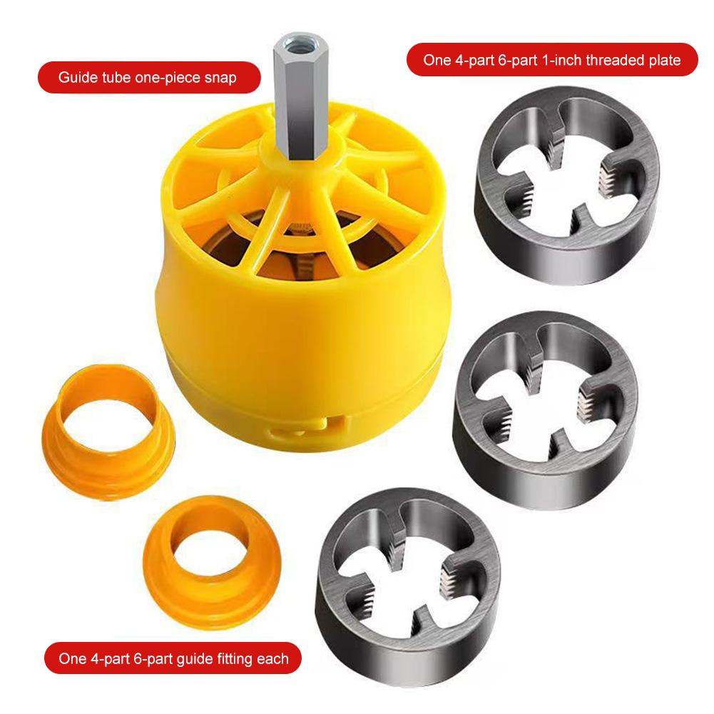 Electric Drill Compatible PVC Pipe Threader Kit PVC Pipe Threader with 3 Dies 1/2" 3/4" 1" PVC Thread Plumbing Tool Pipe Threade
