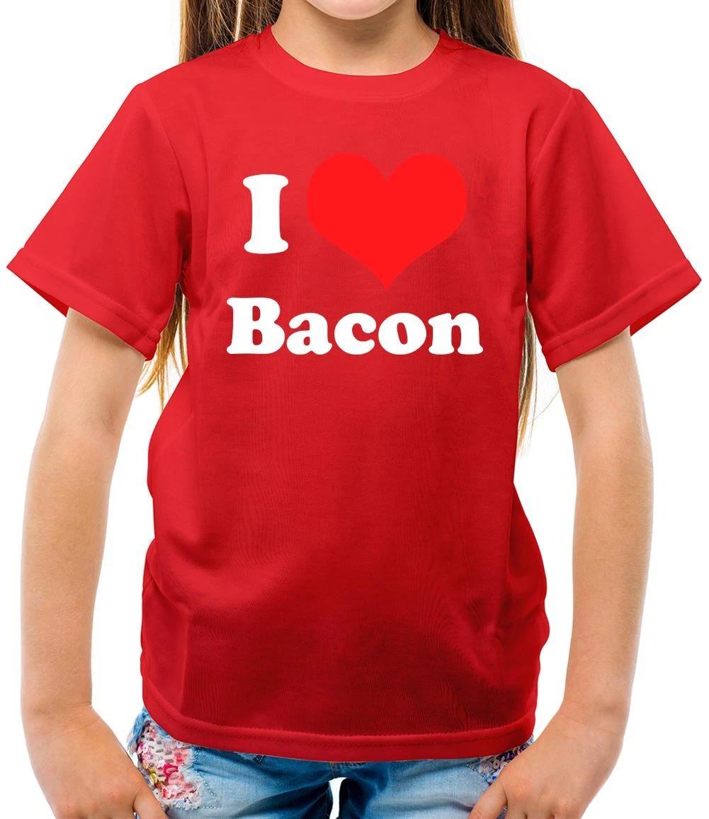 

I Love Bacon - Kids T-Shirt - Food Breakfast Funny Hungry Meat Sandwich 150