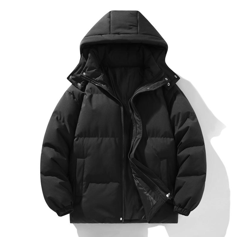 Winter Baumwolle gefütterte männliche Paar mit der gleichen Kapuze Baumwolle gefüttert Casual Solid Color Dick Warm Trend Loose Casual Coat Männer