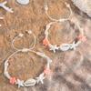 1011 Ocean Resort Wind Starfish Shell Bracelet, Daisy Rainbow Print Hand Rope Tide