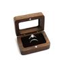 Boîte d'anneau de fiançailles unique pour demande en mariage Taille de poche fine Boîte à anneau en bois type briquet pour hommes femmes
