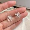 Damen Sterling Silber Flammenblume Quaste Ohrringe