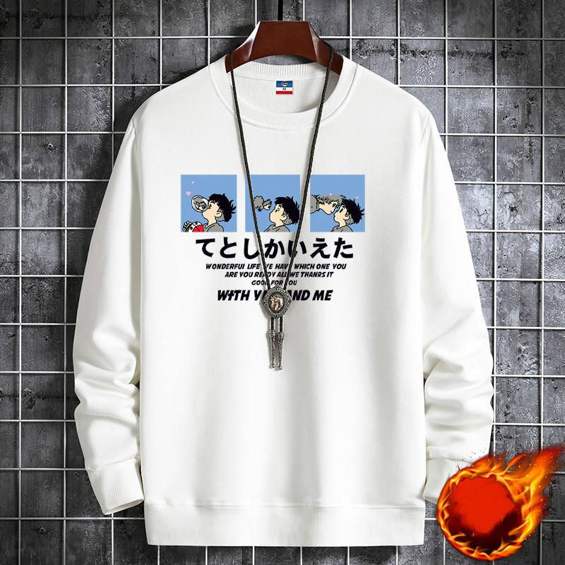 Modischer Herren-Sweatshirt mit Rundhalsausschnitt, schöner Druck, verdickendes warmes Sweatshirt