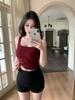 #Summer new sexy wind hollow lace splicing sling vest slim versatile fixed with chest pad top