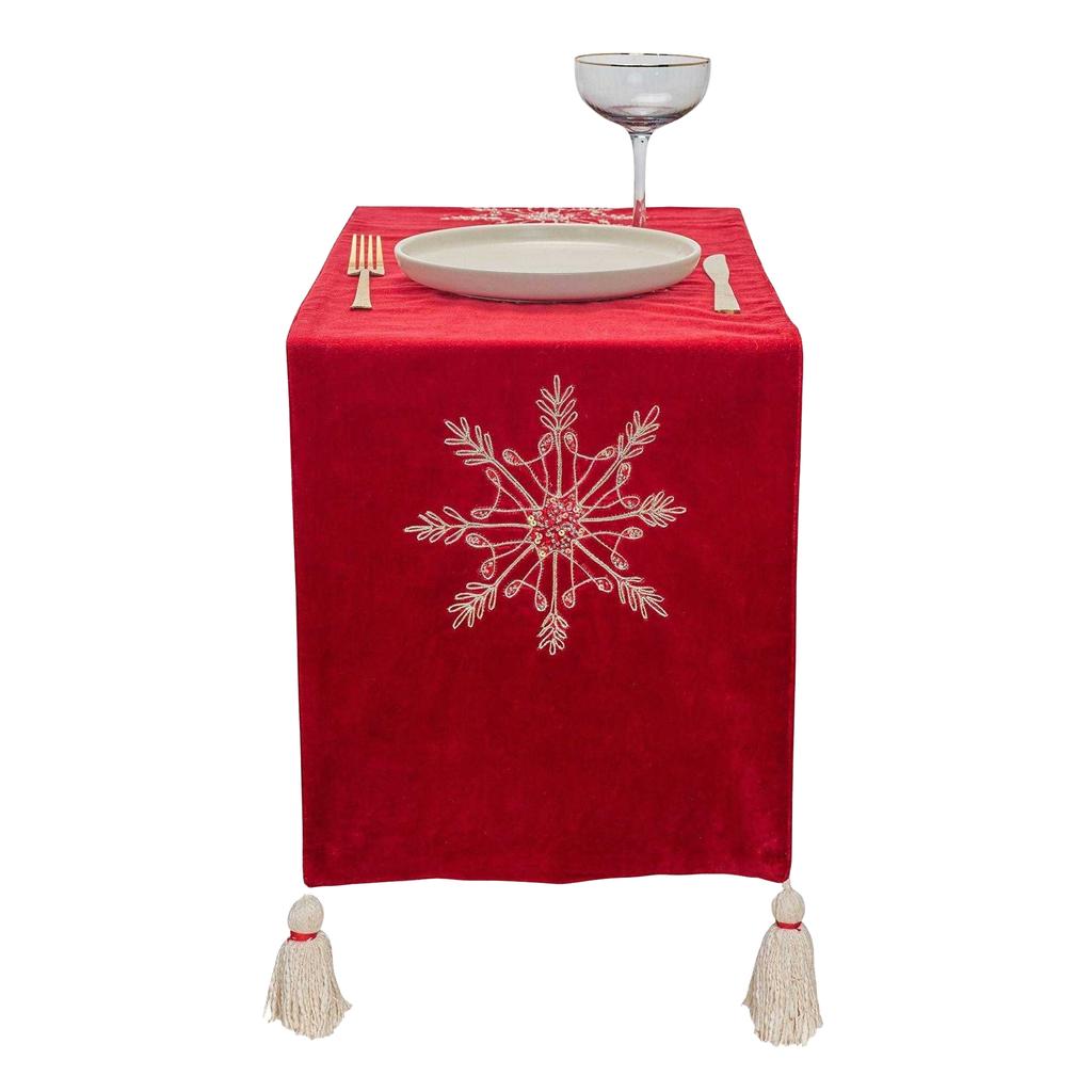 The Seasonal Gift Co. Snowflake Embroidered Table Runner