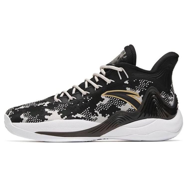 New Anta Mountain 2 Cushioning Anti Slip And Wear Resistant Coverage Support Mid Top Basketball Shoes Men's Black Gray 112241601-2