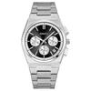 Men Chronograph Quartz Watch with Date Display Stainless Steel Strap Waterproof Fashion Business Male Wrist Watch