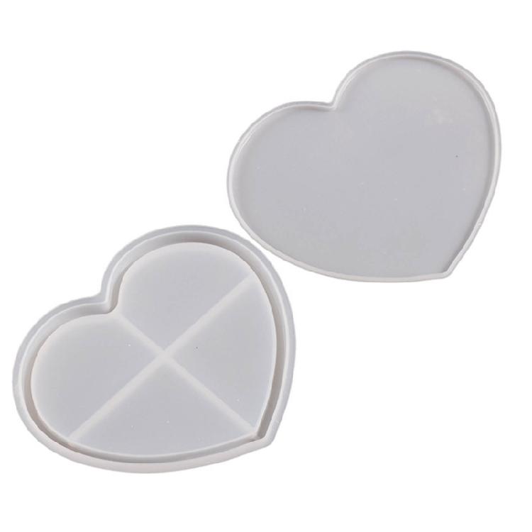 Heart Round-Star Silicone Resin Mold Coaster Shaker Epoxy Molds Quicksand