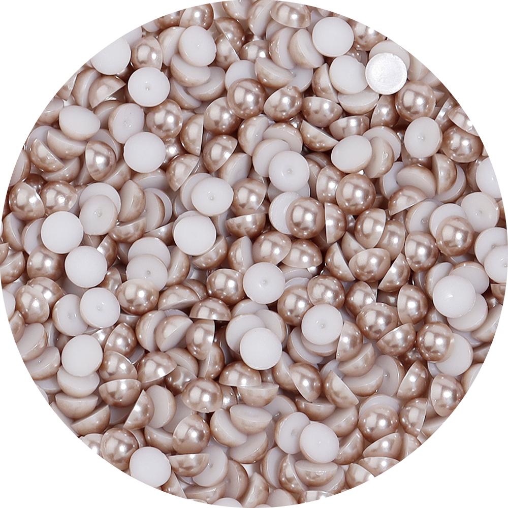 50-500Pcs ABS Imitation Pearls Beads Color Flat Back Cabochon Half Round Loose Bead for Crafts Garment Nail Art Jewelry Findings