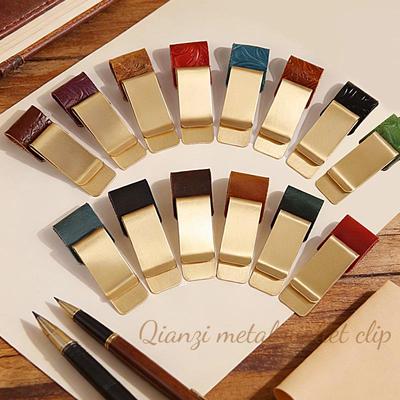 Brass Clip & Pen Holder for Laptops and Planners