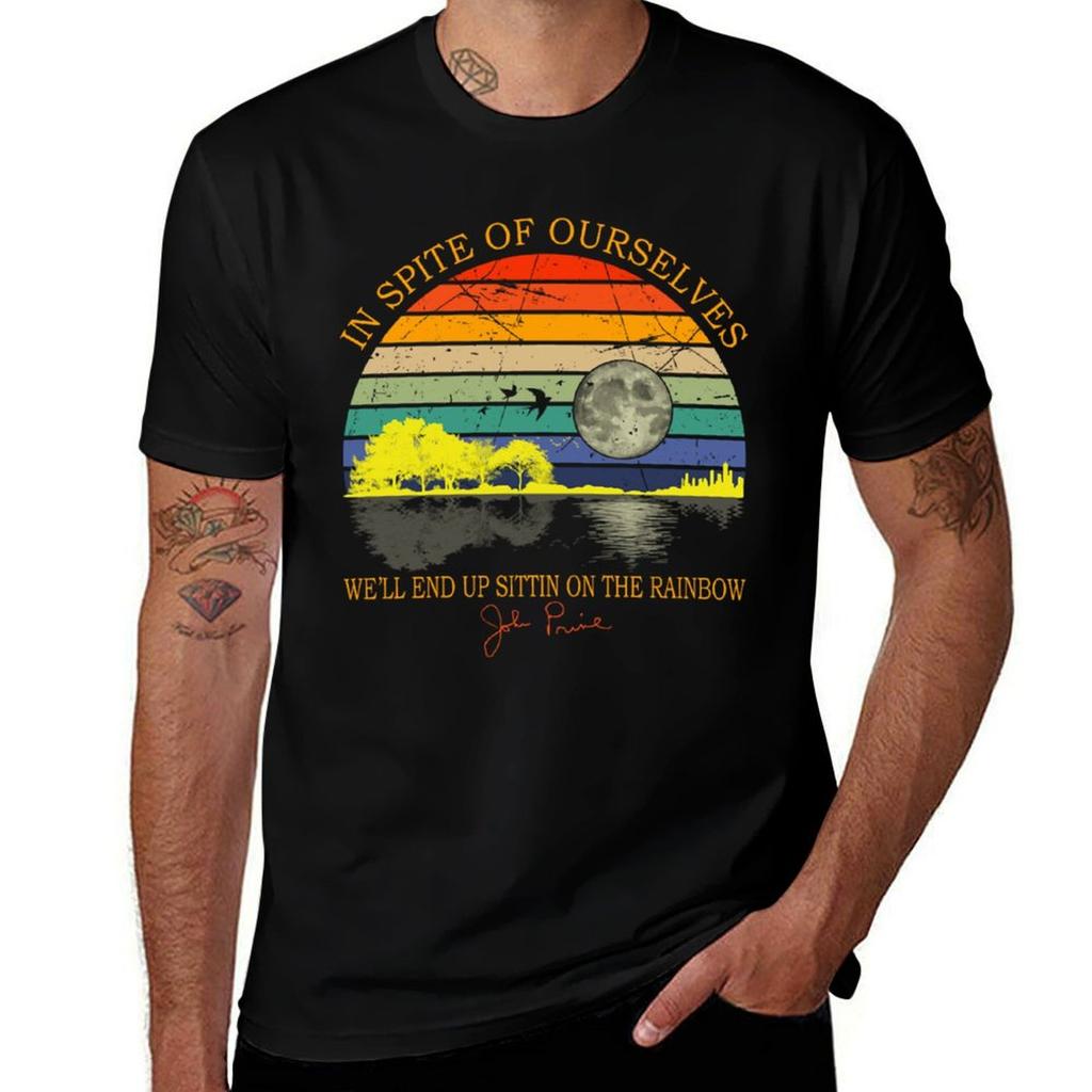 In Spite Of Ourselves We'll End Up Sittin Rainbow T-Shirt Casual Breathable Short Sleeve Top
