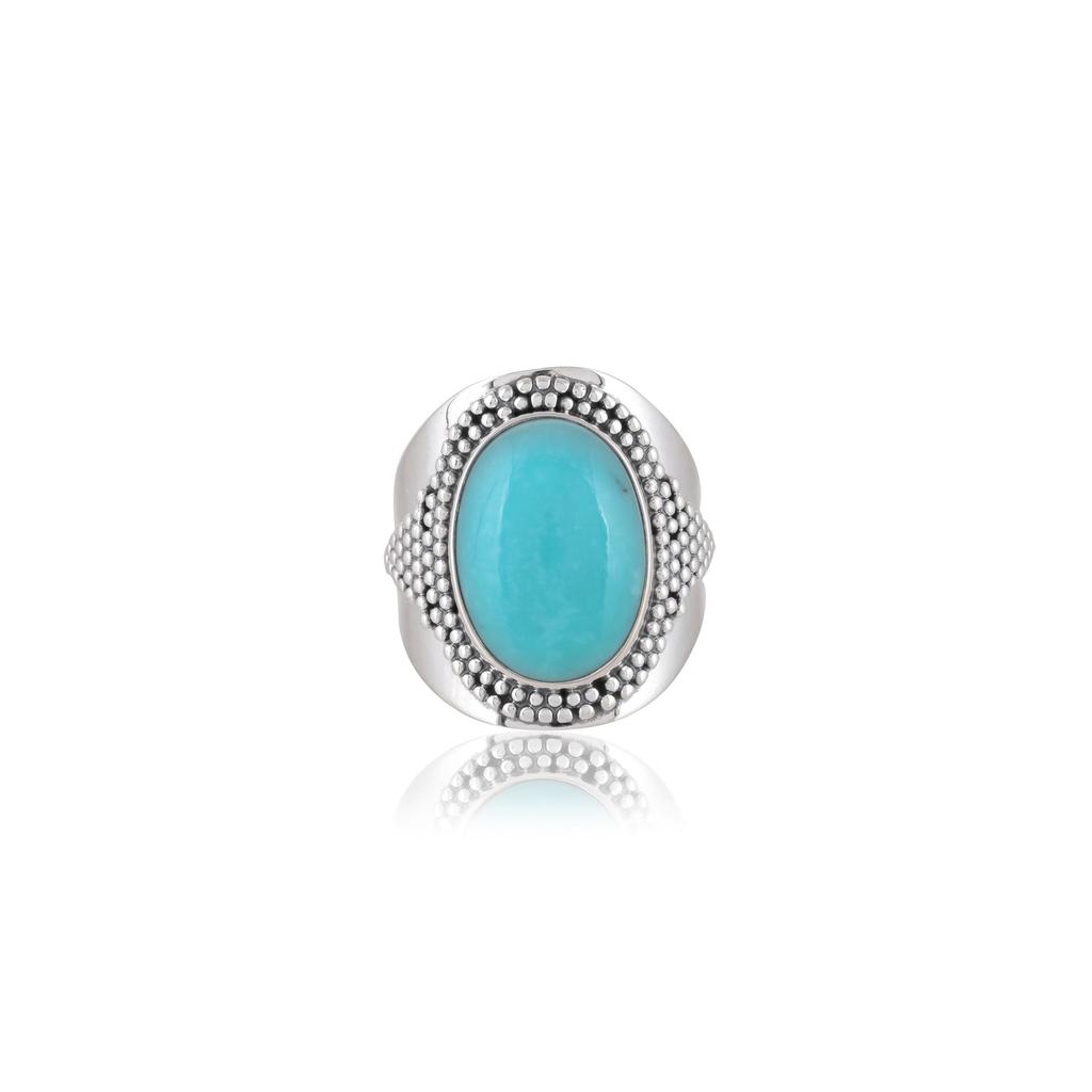 Arizona Turquoise Statement Ring: 925 Sterling Silver