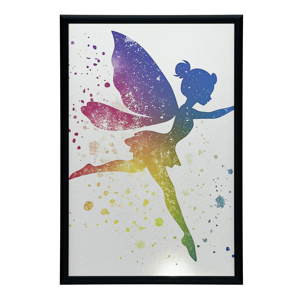 Poster Fairytale Fairy In Rainbow Colors Poster Fairytale Fairy In Rainbow Colors, 50X70 Cm, Frameless, Premium Canvas On Stretcher