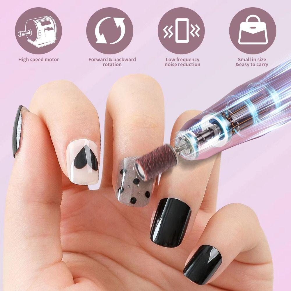 High-Speed Electric Nail Drill Machine Portable Electric Nail Polisher Sanding File Pen  Nail Salon