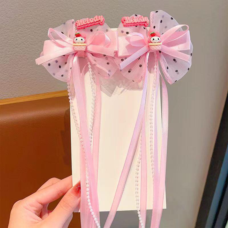 Kuromi Black & Purple Hair Accessories - Cute Bow Hair Clips for Girls and Babies