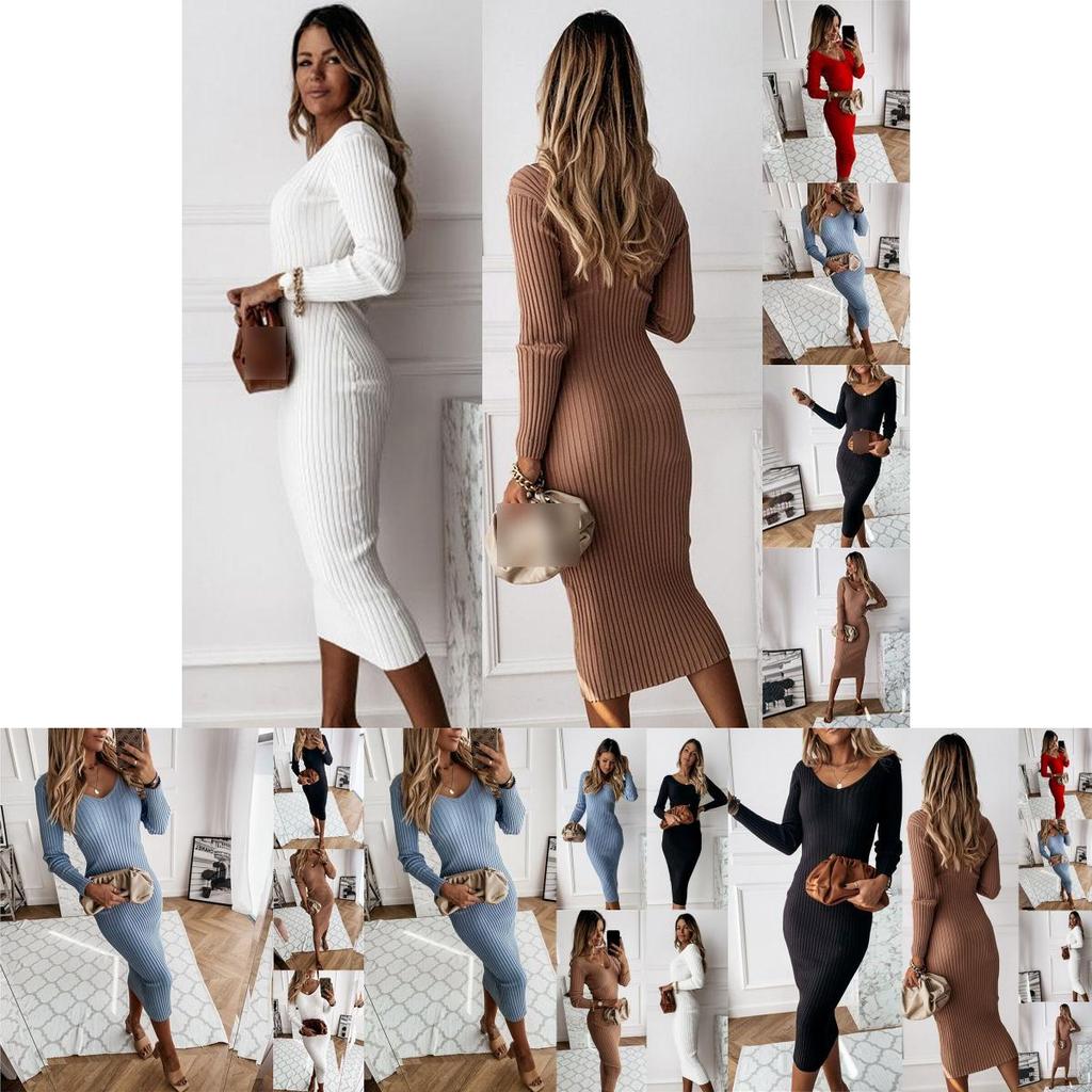 Elegant Womens Long Sleeve Bodycon Dress Perfect For Evening Parties And Casual Wear