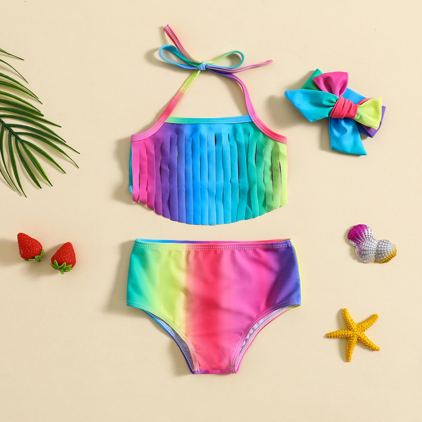 

Exclusive Girl s Tassel Bikini Set & Headband - 3-Piece Swimsuit Set 120 красный