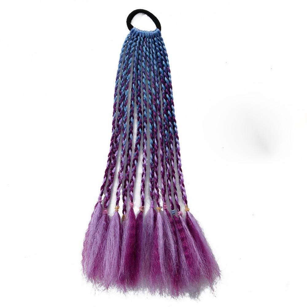 

1PCS Colorful Fake Braids Rubber Bands Girls Wigs Ponytail New Children Hair Braids 02