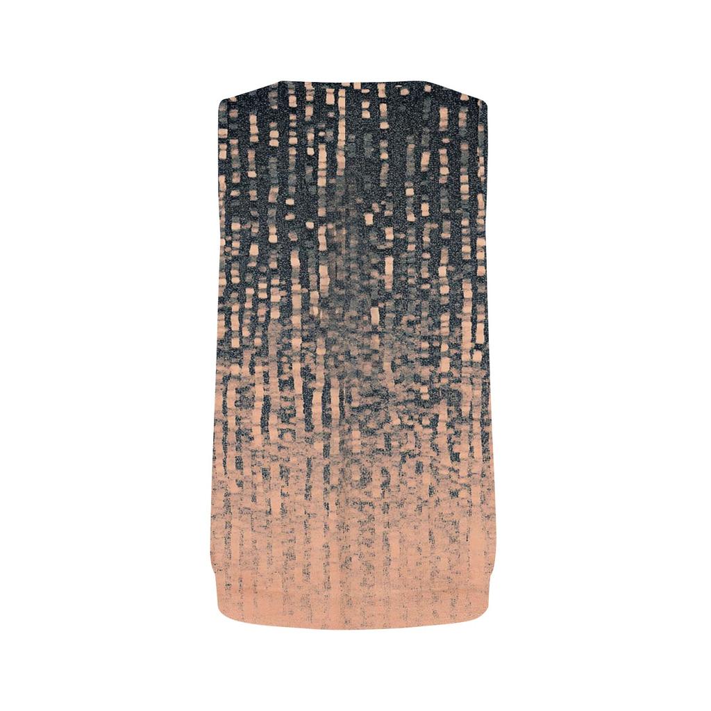 Women's Summer Vest Loose Pleated Round Neck Shirt Casual Sleeveless Top