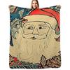 Santa and Holiday Foliage Throw Blanket Soft Plush Blanket As Housewarming Gift