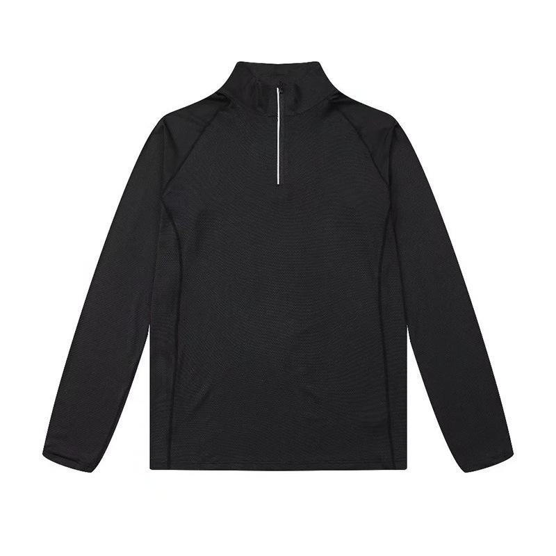 Men's Half-Zip Breathable Sweat-Absorbing Long Sleeve Sports T-Shirt for Running & Training