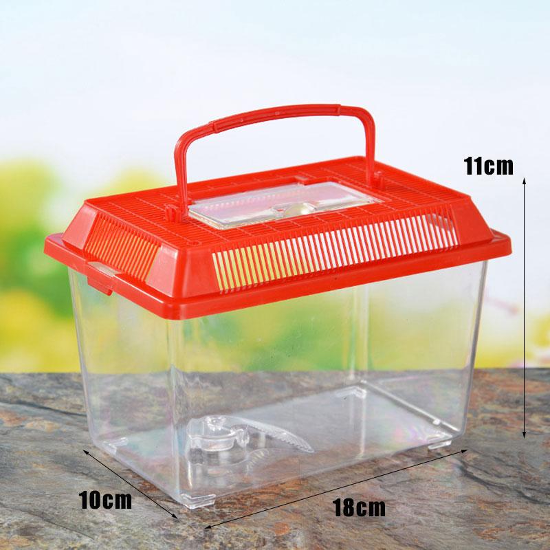 Portable Handheld Plastic Fish Tank Transparent Cutout Design For Turtle Petfish