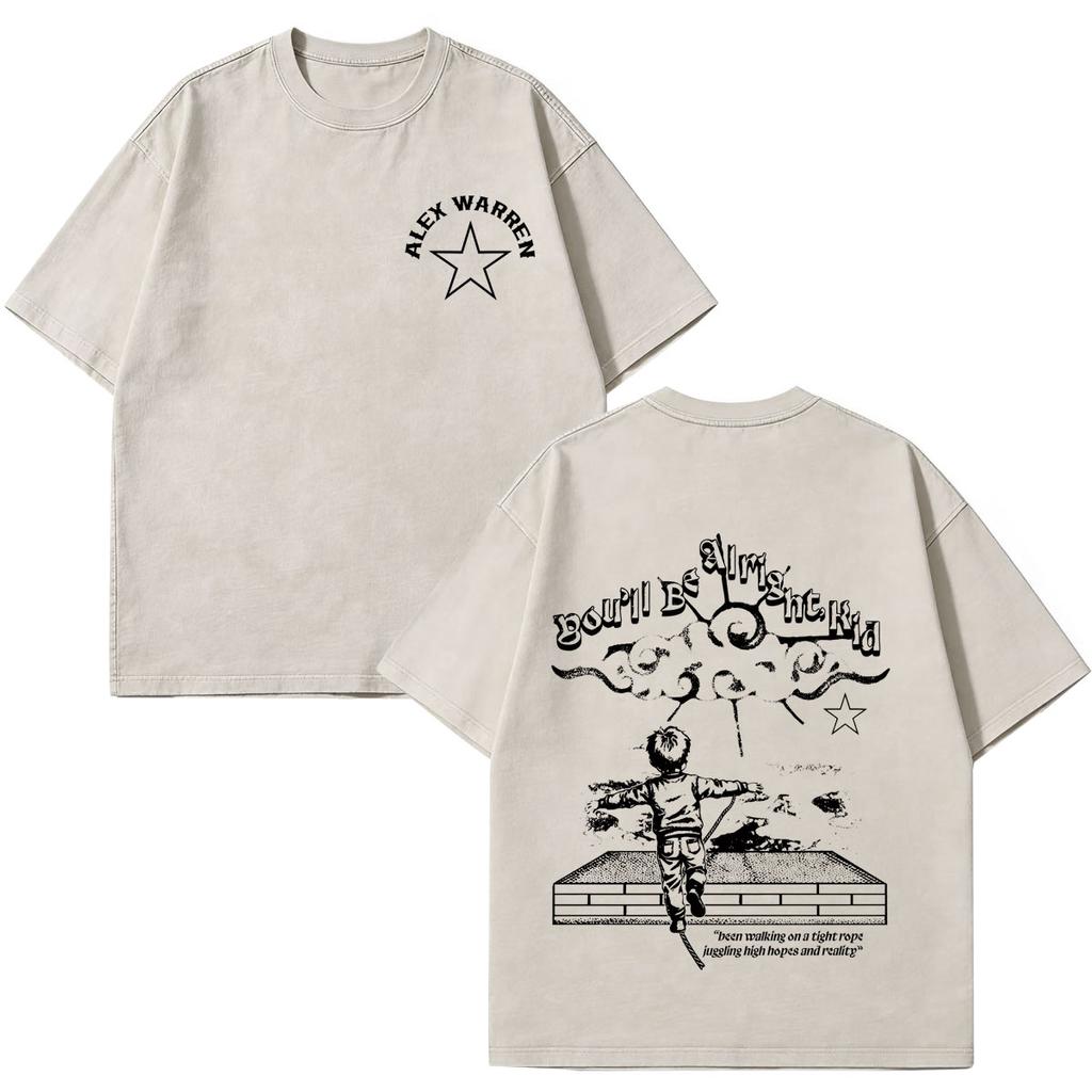 Alex Warren 2026 Tour Graphic Merch Vintage Washed T Shirt Men Women Hip Hop Fashion Tshirts Short Sleeve Cotton Loose T Shirts