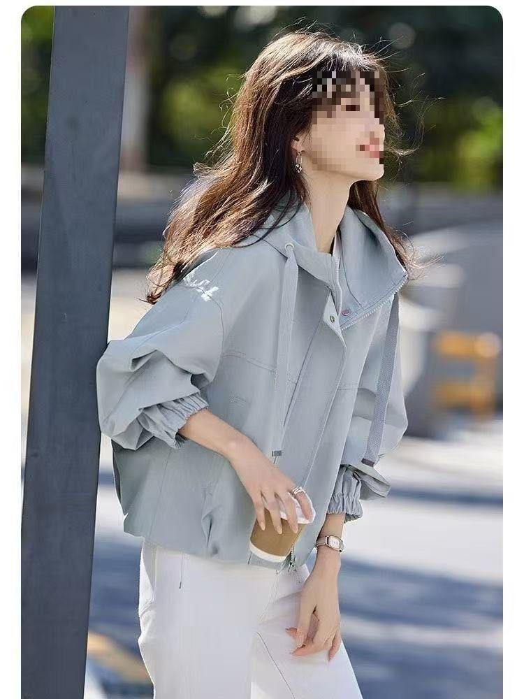 2025 Slimming Hooded Commuter Jacket: Spring/Autumn Loose Fit for Plus Sizes