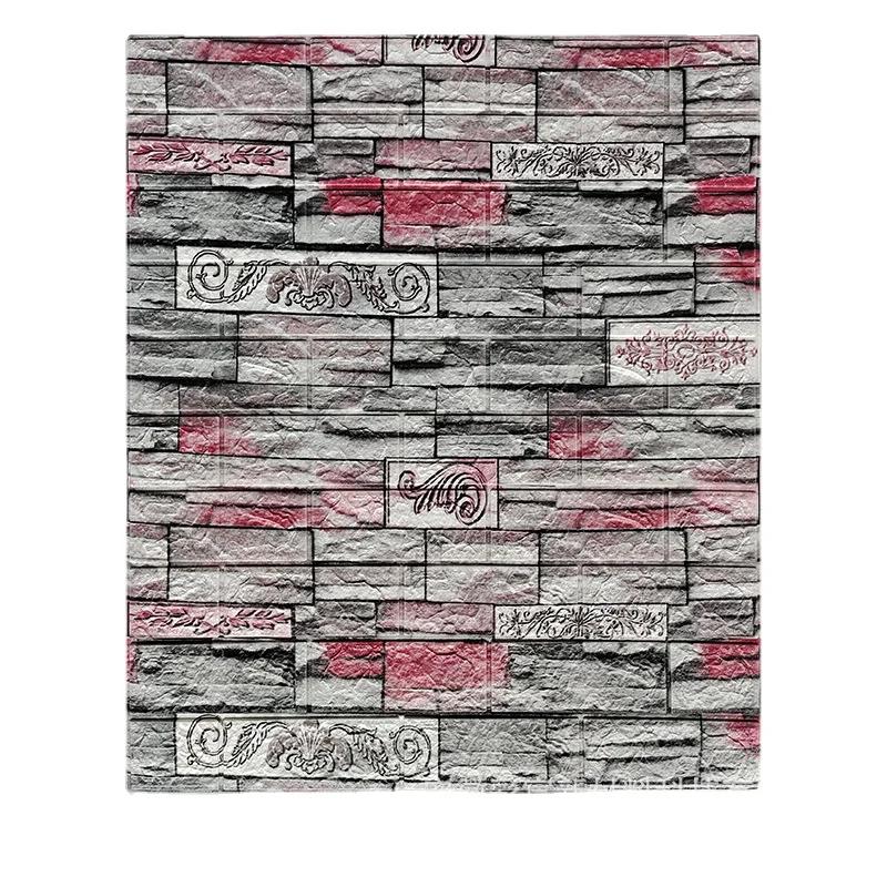 5/10pcs 70*77cm 3D Brick Wall Paper for Living Room Bedroom TV Wall Waterproof Self-Adhesive Wallpaper Foam DIY Wall Stickers