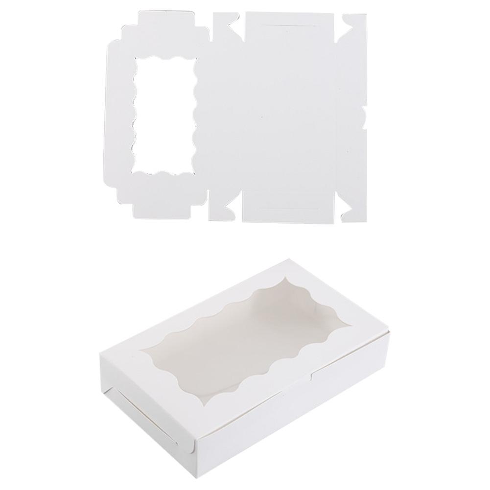 30 Pieces Kraft Bakery Box with Window Bakery Candy Box Treat Dessert Box for Pastry Biscuit Macaron Pie Candy Donuts