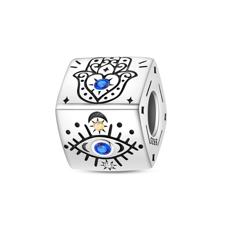 925 Silver Charms Beads Devil's Eye Fatima's Hand Cross Beads Fit Original Bracelet Women DIY Jewelry Gifts