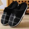 Men's Large Fur-Lined Cotton Slippers, Winter Warm, Sizes 45-48