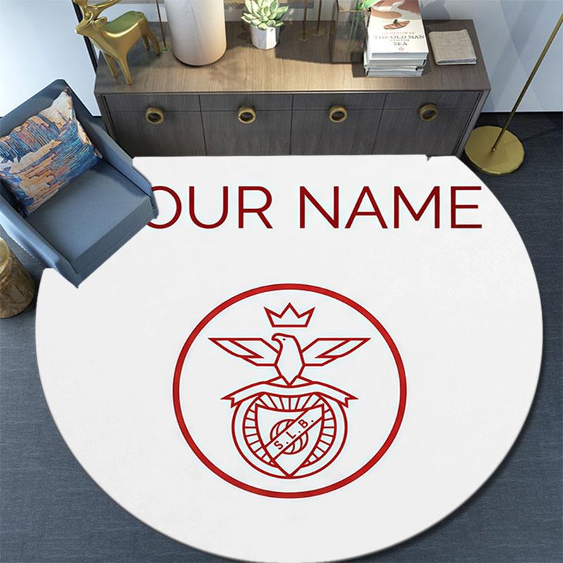 Custom Name,S.L. Benfica Pattern Round rug,Carpet Rug for Living Room Bedroom Playroom ,Non-slip Floor Mat,Holiday Gifts and Birthday Gifts.