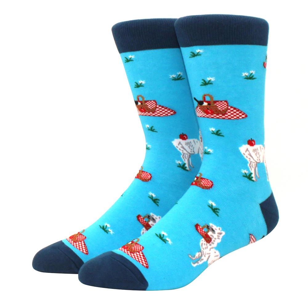 brand new men's socks colorful combed cotton crew socks Jacquard striped knee high socks for Funny men business casual dress