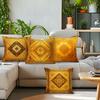 4 Pcs Golden Persian Carpet Design Single-Sided Printed Pillowcase Cushion Cover,Suitable For Living Room,Bedroom,Car Decoration