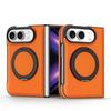 Leather IPhone 18 Duo Case With 360 Rotating Magnetic Stand Foldable Kickstand Business Style Protective Cover