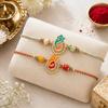 Rakhi For Brother - Set of 2 With Greeting Card for Bhaiya Traditional Pendant For Raksha Bandhan Designer Rakhi Thread for Bhaiya (Design 1)